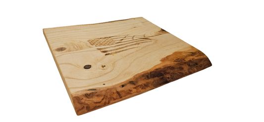 Ash live edge engraved charcuterie/cutting board