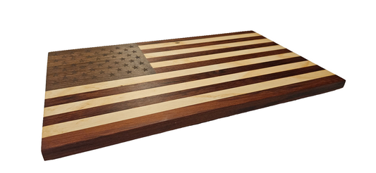 Walnut/Ash/Cherry American flag cutting/charcuterie board.